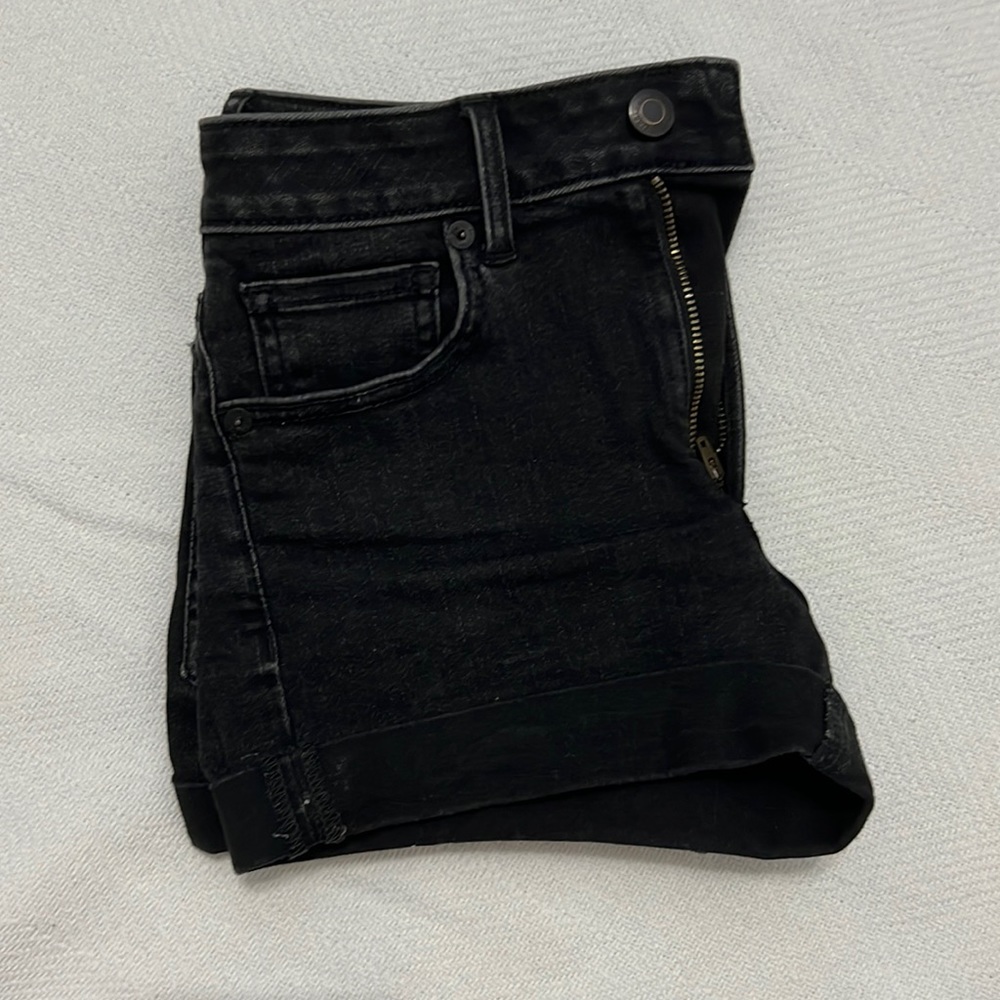 Black High Rise Jean Shorts